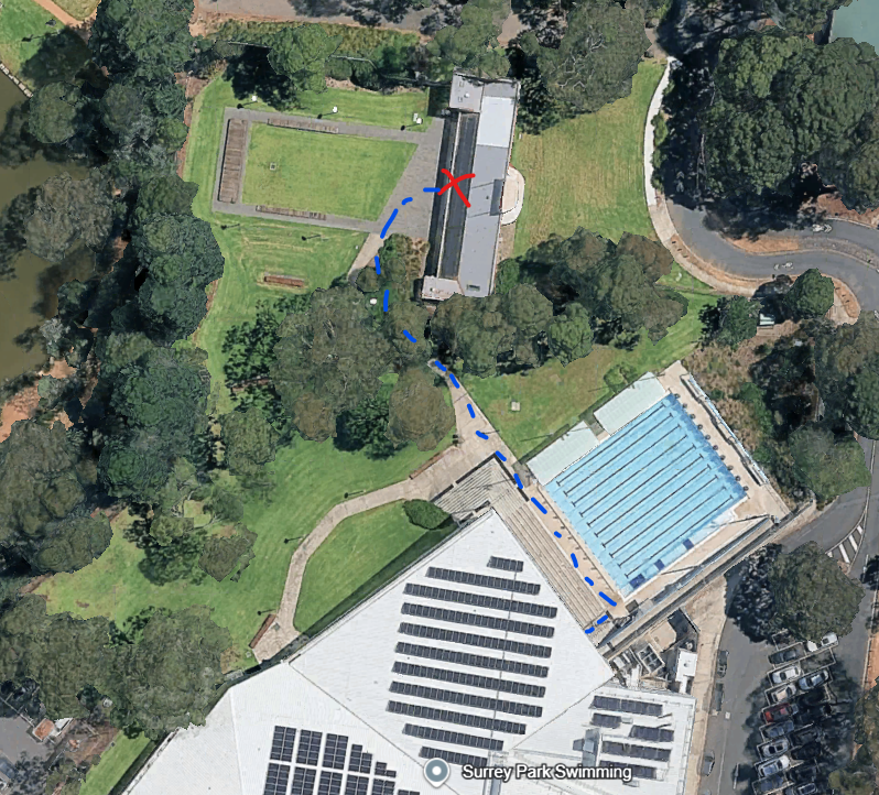 Arial view of Pavilion