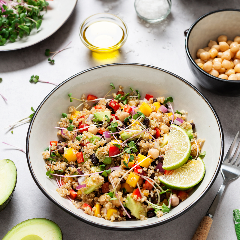 Healthy quinoa and black bean salad