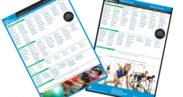 Aqualink Group Fitness Timetable July 2020