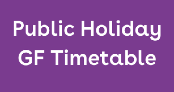 Public Holiday Group Fitness timetable