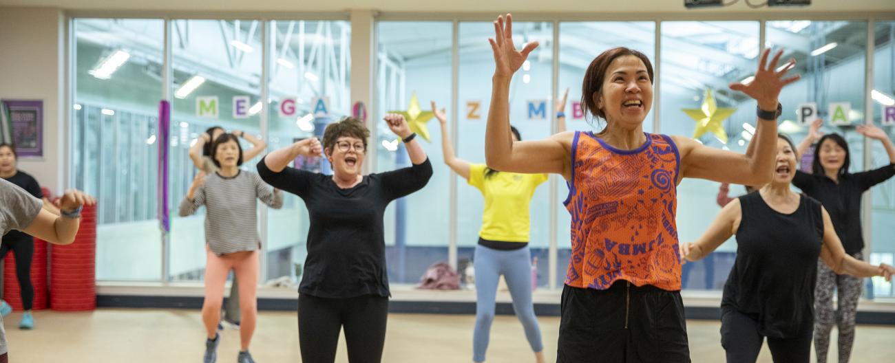 Image of Members Dancing in Zumba Class